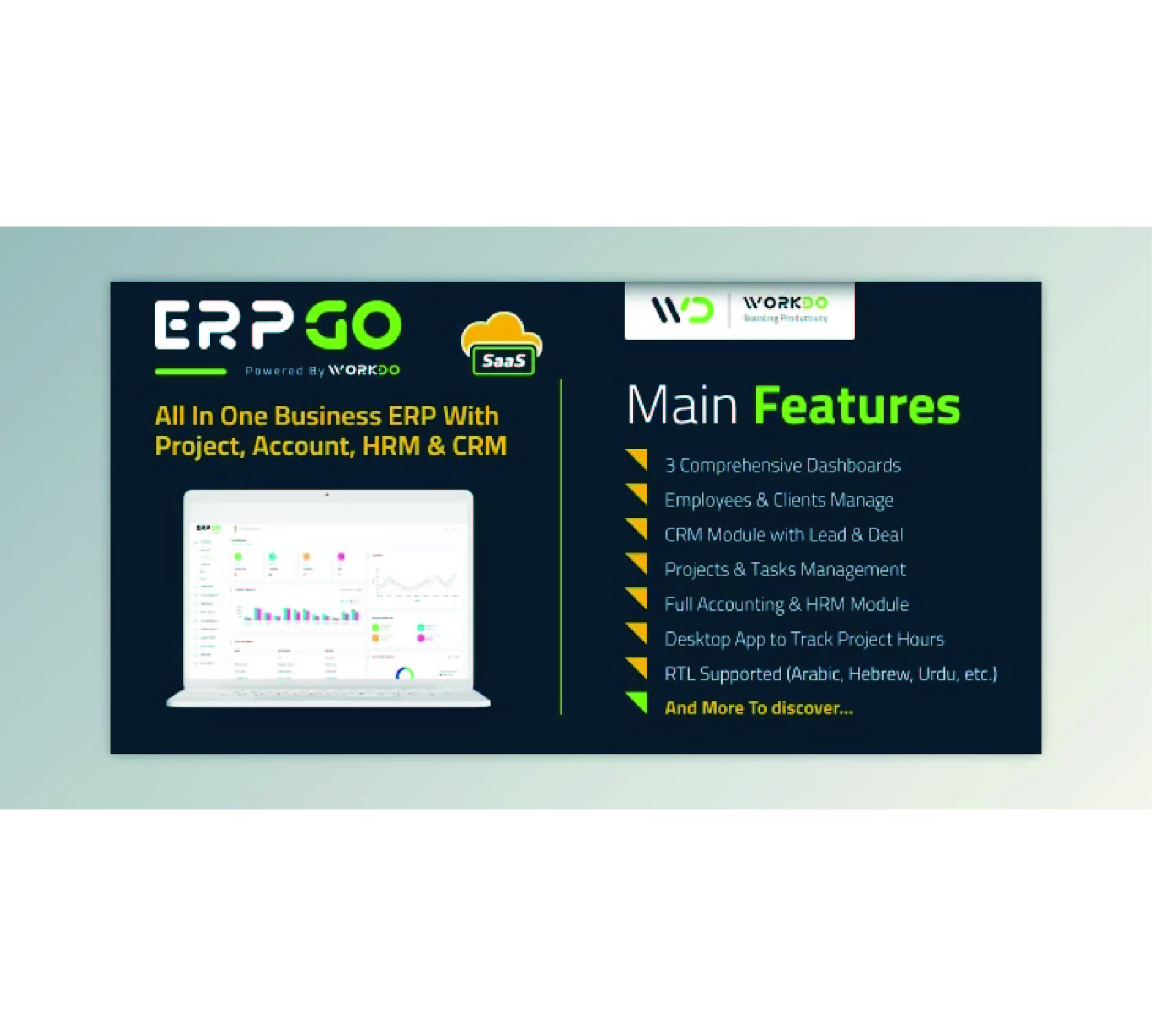 ERPGo SaaS - 包含项目、帐户、HRM、CRM 和 POS 的多合一商业 ERP